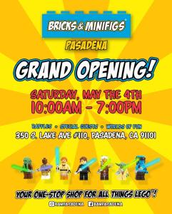 Bricks and minifigs opening flyer