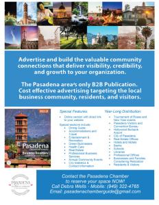 Pasadena Chamber Business Directory ad solocitation flyer