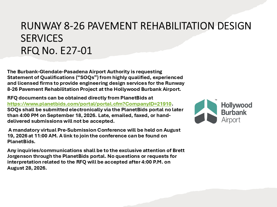 ollywood burbank airport pavemnt RFp flyer
