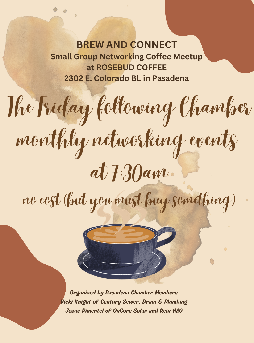 Brew andConnect coffee meetup flyer