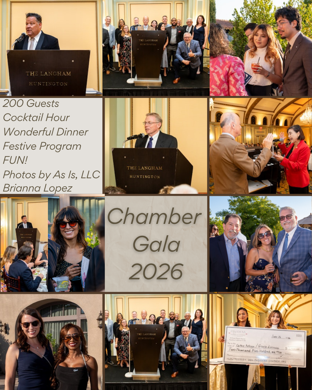 Pasadena Chamber gaala photo collage