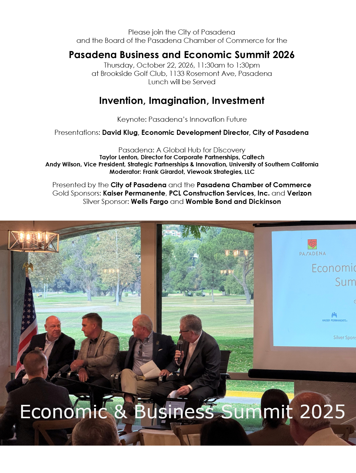 Economic Summit invite and 2025 Panel photo