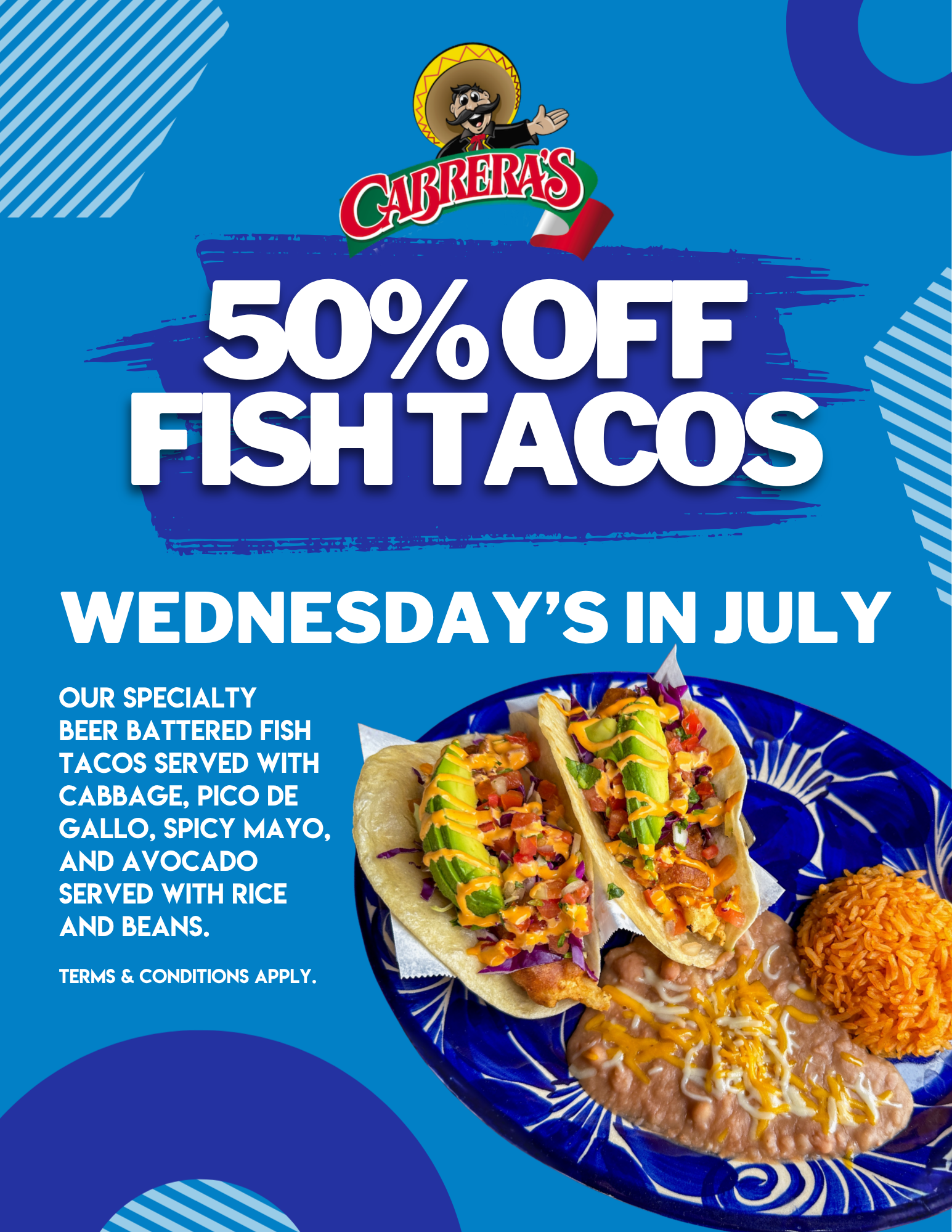 Cabrera's July WEdnesday specials flyer