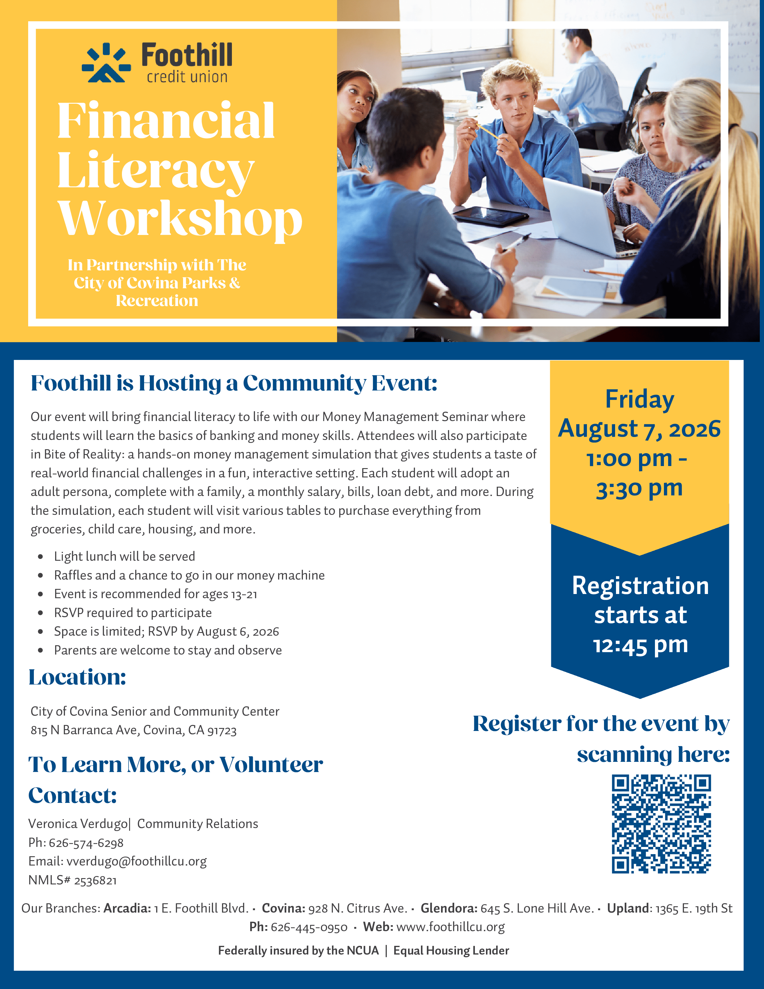 Financial literacy workshop flyer