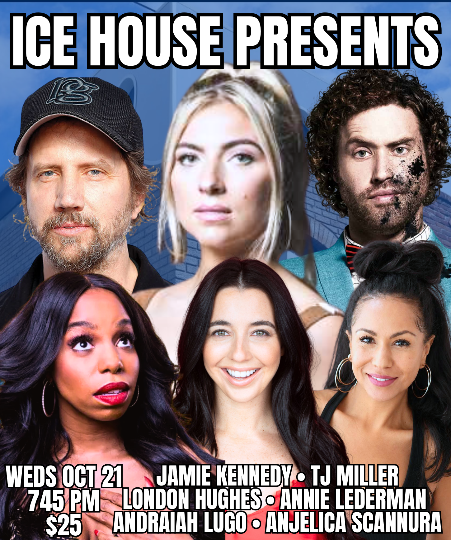 Ice house Comedy Club event flyer