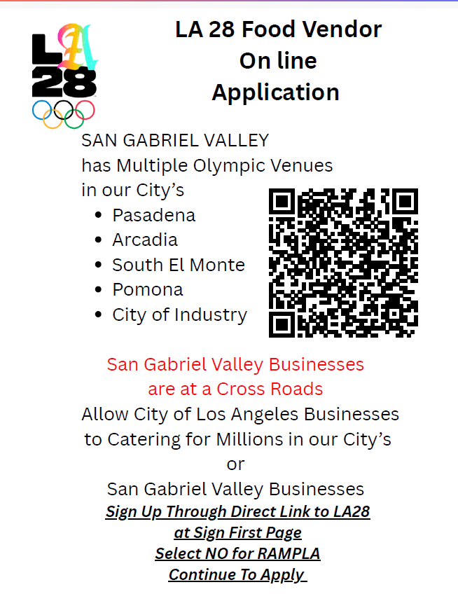 LA 28 Food Vendor application flyer