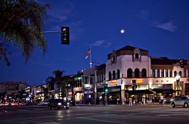 Downtown Pasadena nighttime photo