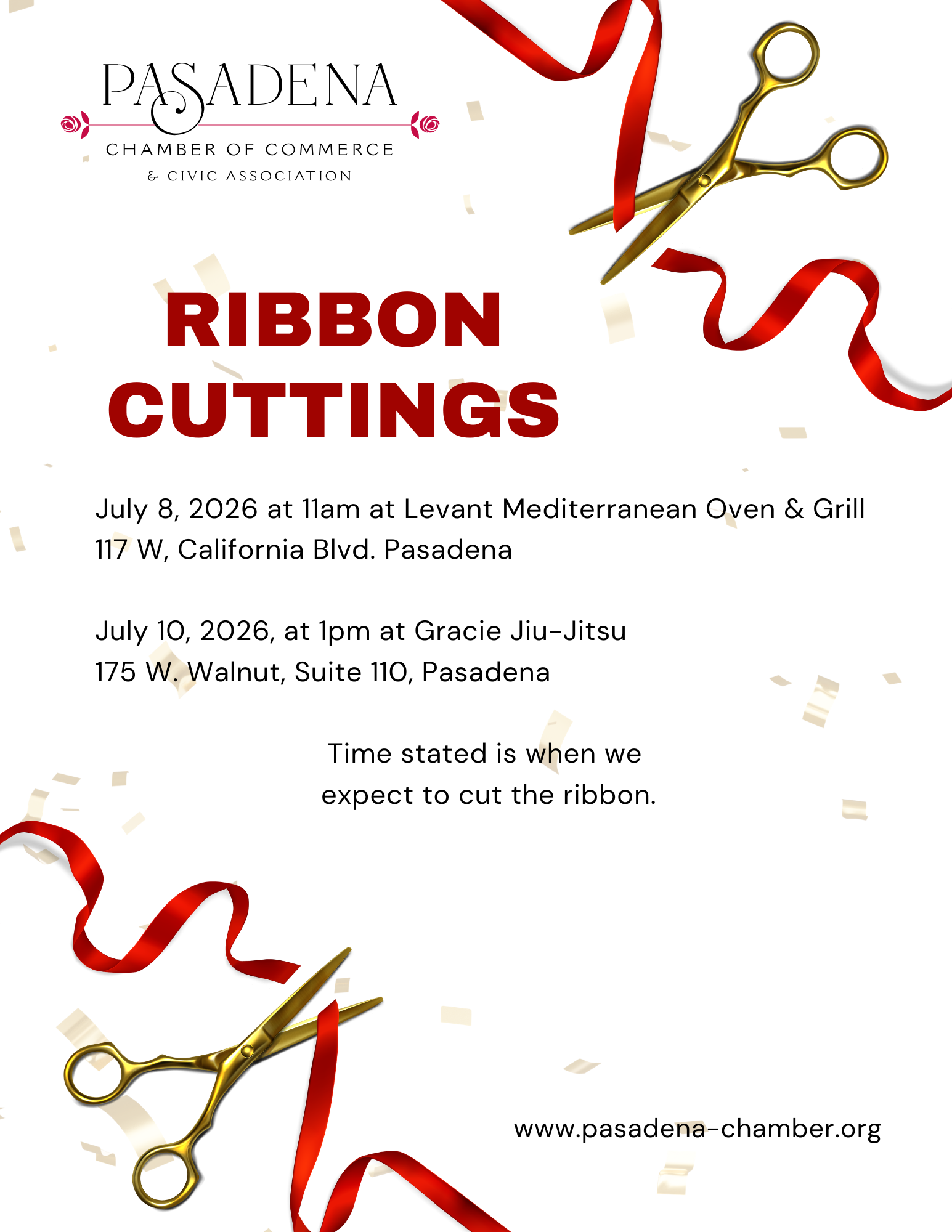 Ribbon cutting announcement flyer