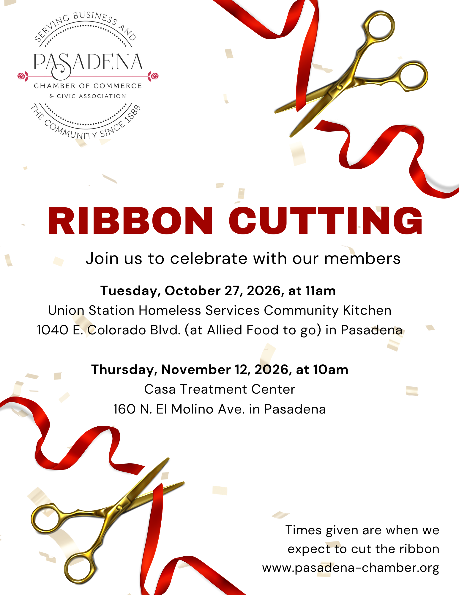 Ribbon cutting announcement flye