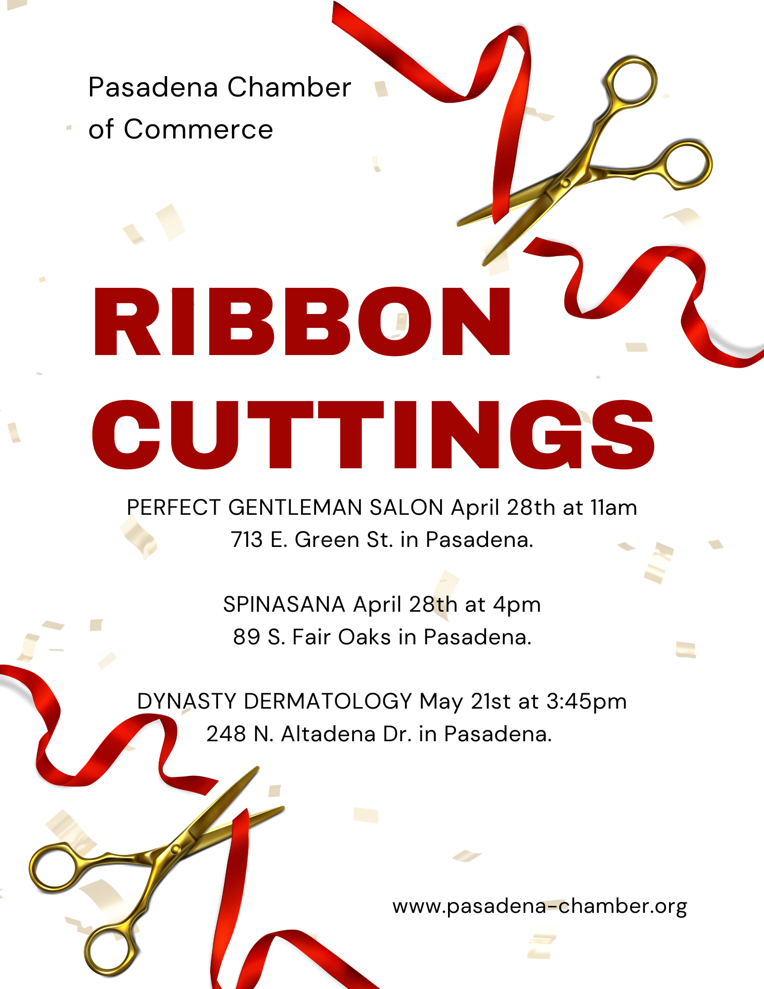 Ribbon cutting announcement flyer