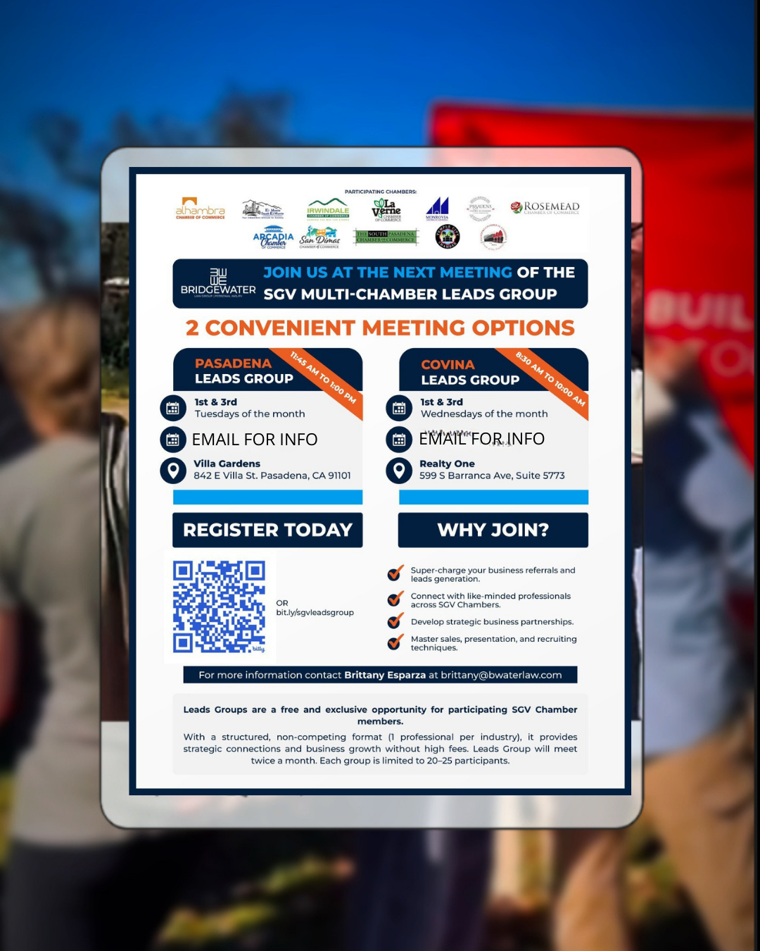 Chamber Leads Group meeting flyer