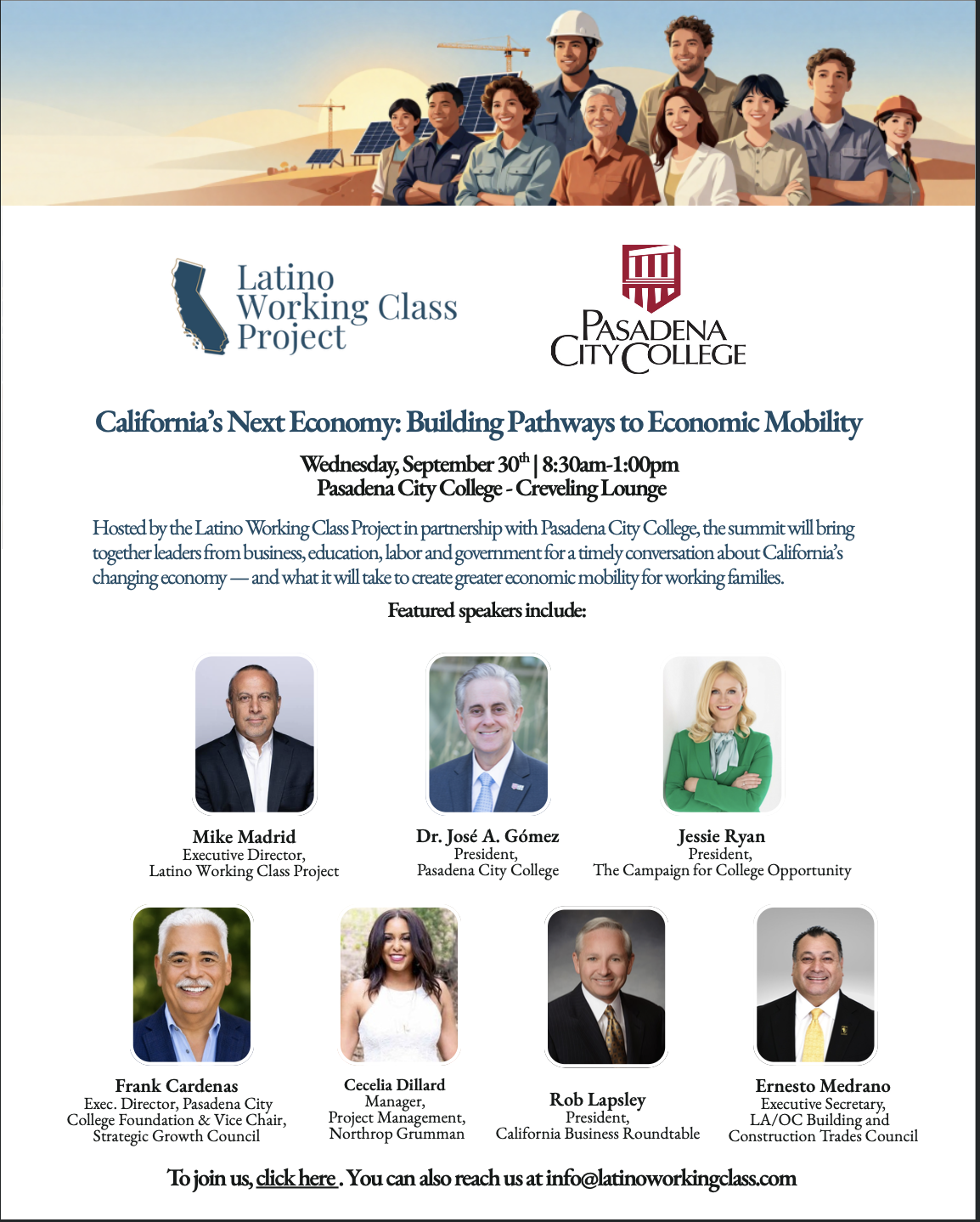 Pasadena City College Latina/o/e event flyer