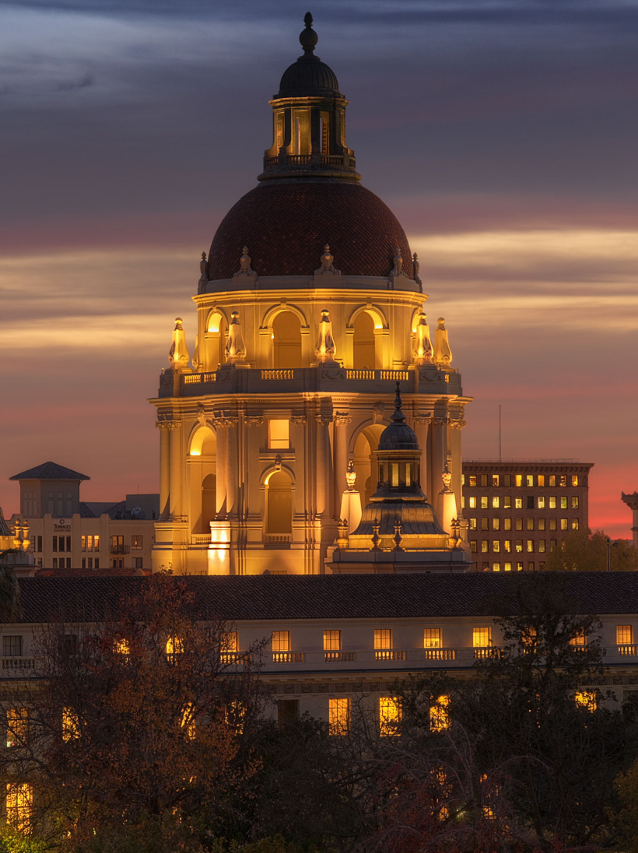 Pasadena City Hall at night