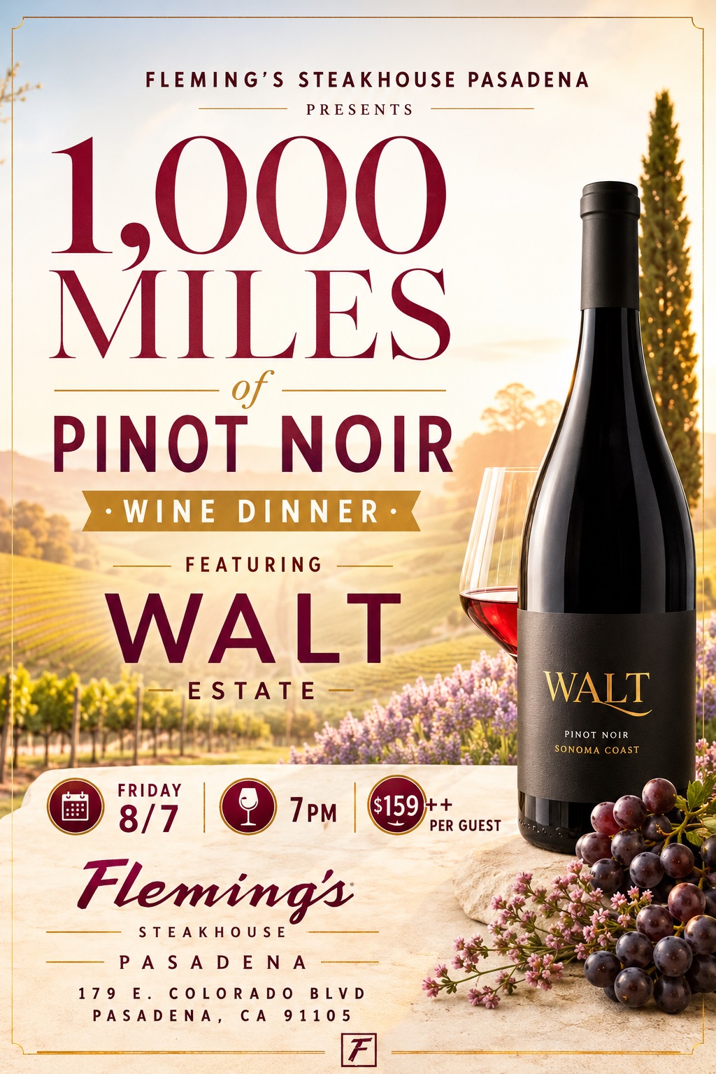 Fleming's Wine Dinner flyer
