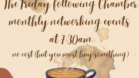 Brew and Connect coffee meetup flyer