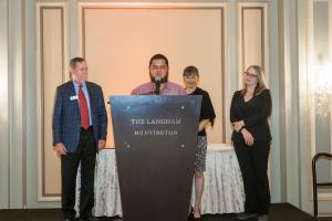 Scholarship winner Boris Fuentes thanks Lewis Roca partners for his scholarship award. Scholarship winner Boris Fuentes thanks Lewis Roca partners for his scholarship award.
