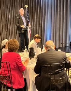 Dr. Dennis Buckley moderates the Connection Breakfast. Dr. Dennis Buckley moderates the Connection Breakfast