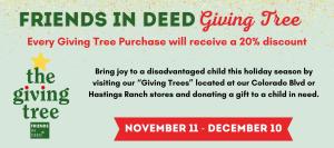  friends in deed giving tree at Vroman's ad