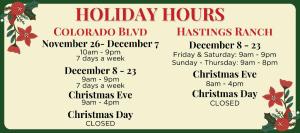 Vroman's Holiday Hours