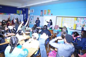 Shirley marroquin and Ana Del Rio Agustin of Wells Fargo at Eliot Arts Magnet WellsFargo at Eliot Arts Magnet