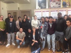 Chamber member volunteers with Awesome Avocado students at John Muir High School. Awesome Avocado Students and Volunteers