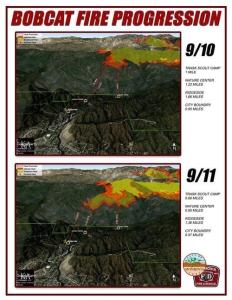 Bobcat Fire progression map