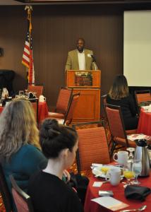 Nate Bradley of 5 mile Media sponsored September's Connection Breakfast.