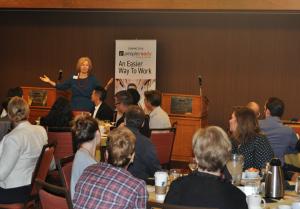 Public speaking coach Barbara Rocha was the Connector at the October Connection Breakfast. PeopleReady was the sponsor.