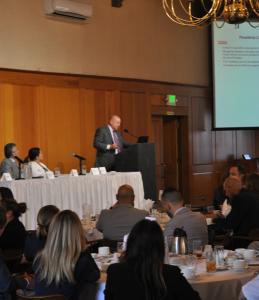 Mike Ross of the Pasadena Center Operating Company discussed tourism and hospitality. Mike Ross presentation at Business and Economic Summit