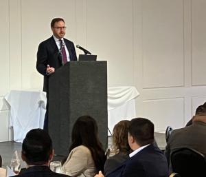 Economist Charles Dougherty gave an overview of economic conditions. Economist Charles Dougherty