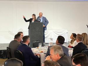 Alexandra Sesi and partick Church of JLL explained the growing life sciences industry and why Pasadena is an ideal environment for them. Alexandra Sesi and partick Church of JLL