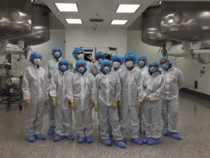 Blair H.S. students visited the lab at Grifols. Blair H.S. students in the lab at Grifols biotech.