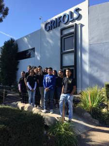 Students in the Blair H.S. Health Careers Academy visited Grifols, a biotechnology company. Health Career Academy students at Grifols Biotechnogy.