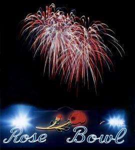 Fireworks over the Rose Bowl