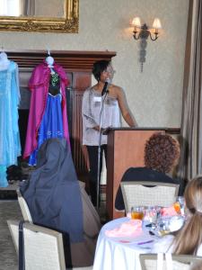 Q of Starmakers Costumes and Parties brought the fun of Halloween to the Luncheon Alliance in October.