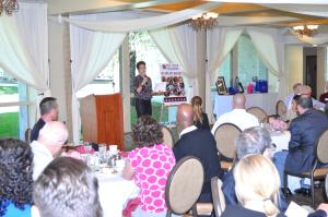 Val Sklar Robinson of Hot Yoga sponsored the February Luncheon Alliance.