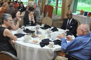 Everyone at the networking lunch has a chance to meet new business people and potential collaborators.