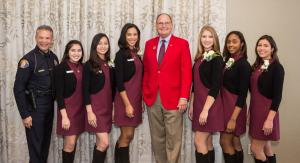 2016 Tournament President Mike Matthiessen and Police Chief Philip Sanchez with the Royal Court at last year's President's Breakfast.