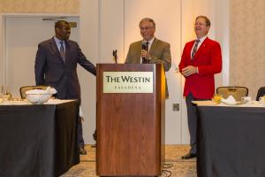 Mayor Terry Tornek and Chamber Chair Ishmael Trone made presentaions to Mr. Ratliff.