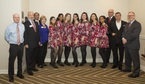 The Rose Queen and Court with Pasadena Chamber Ambassadors and former Board Chairs. Queen and Court with Chamber Ambassadors