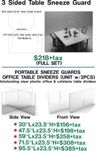 Special Signs sneeze guard