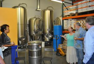 Karen and Greg Stark showed guests their distillery, Stark Spirits.