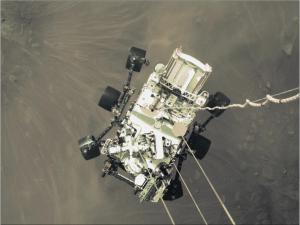 NASA Photo of rover approaching Mars surface NASA Photo of rover approaching Mars surface