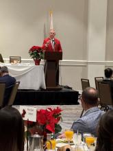 Tournament President Mark Leavens at the 2025 Chamber President's Breakfast. 